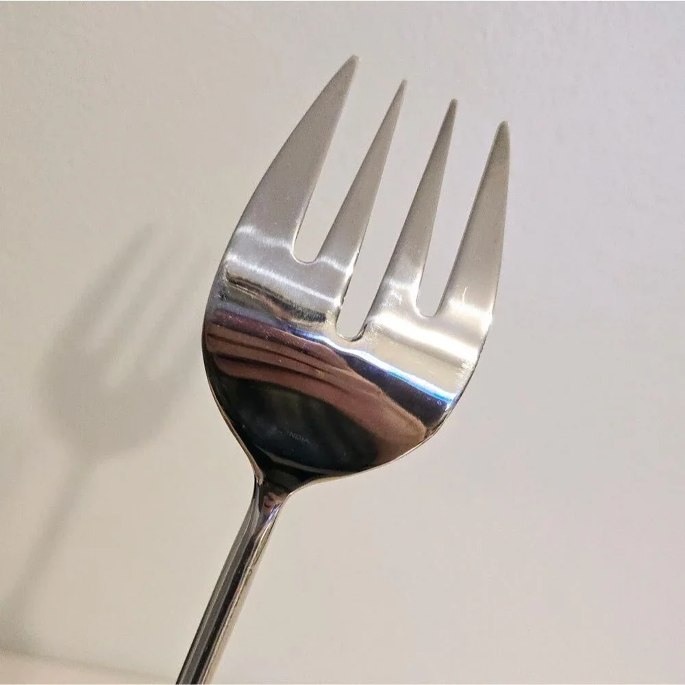 Pottery Barn Long Green Bead salad serving fork